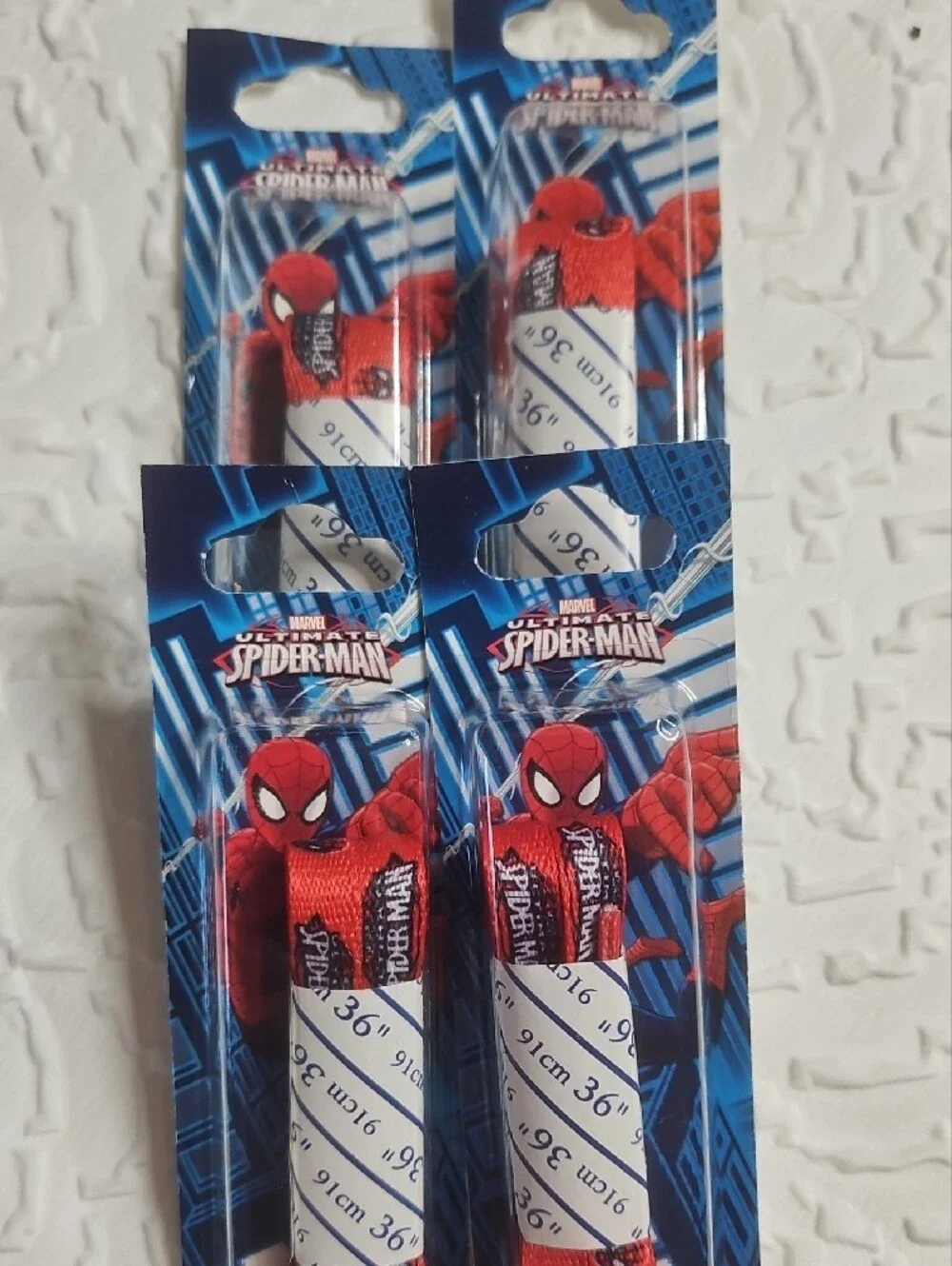 Marvel Ultimate Spider-Man Red Shoe Laces 4 Packs 36 Inched